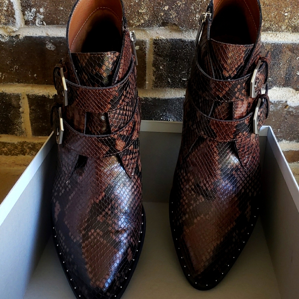 Treasures & Bond Faux Croc Ankle Boots